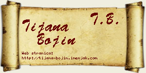 Tijana Bojin vizit kartica